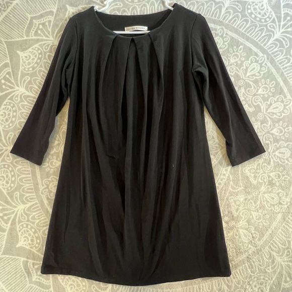 💚👗SUSANA MONACO LITTLE BLACK DRESS WOMEN SIZE M MEDIUM EUC PLEATED 0033 CASUAL - Picture 1 of 13